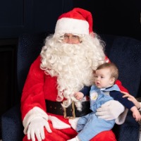 Baby boy on Santa's lap